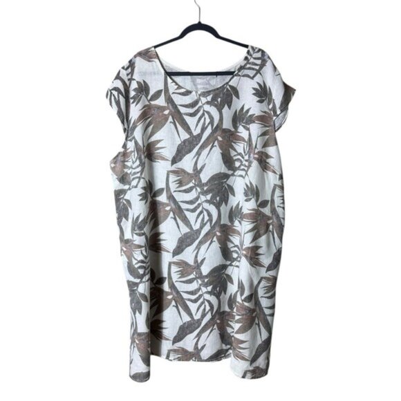 Lungo L'Arno Linen Maxi Dress 3X Lagom Minimalist Beachy Made in Italy Artsy - Picture 1 of 8